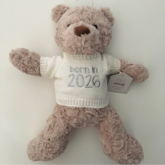NEW Plush Bear with Sweater Embroidered Born in 2026 CuddleToy Newborn Gift - Picture 5 of 6
